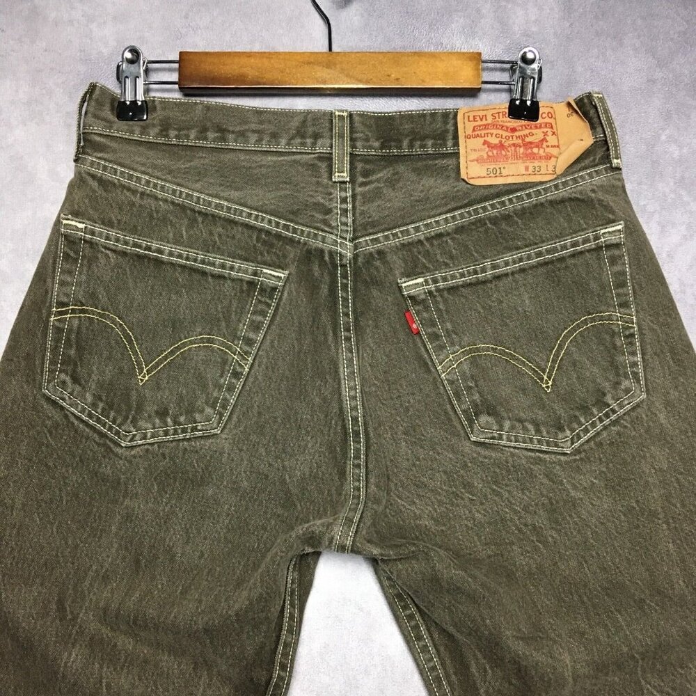 Levis Mens 501 Jeans size 31x28 Gray Brown Cotton Denim Pants Button Fly‎ Copper
